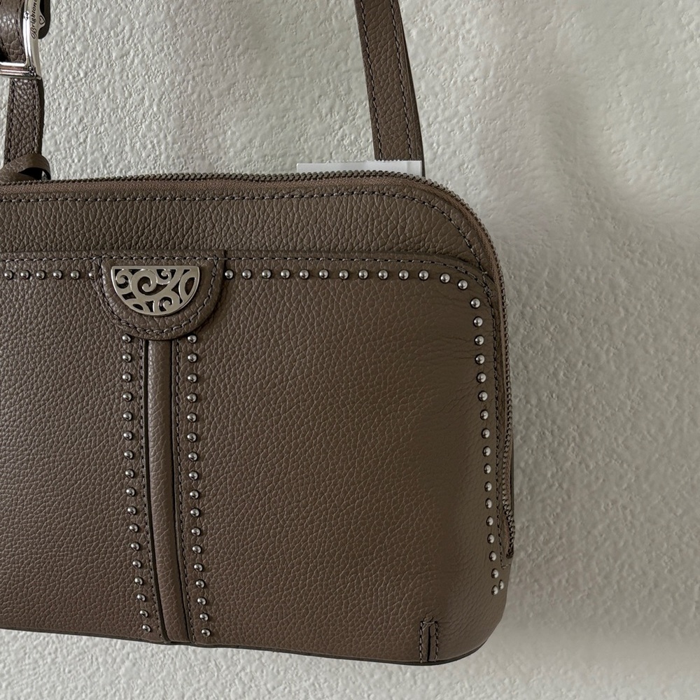 Brighton JOJO Organizer Taupe Studded Crossbody Bag - Picture 3 of 16